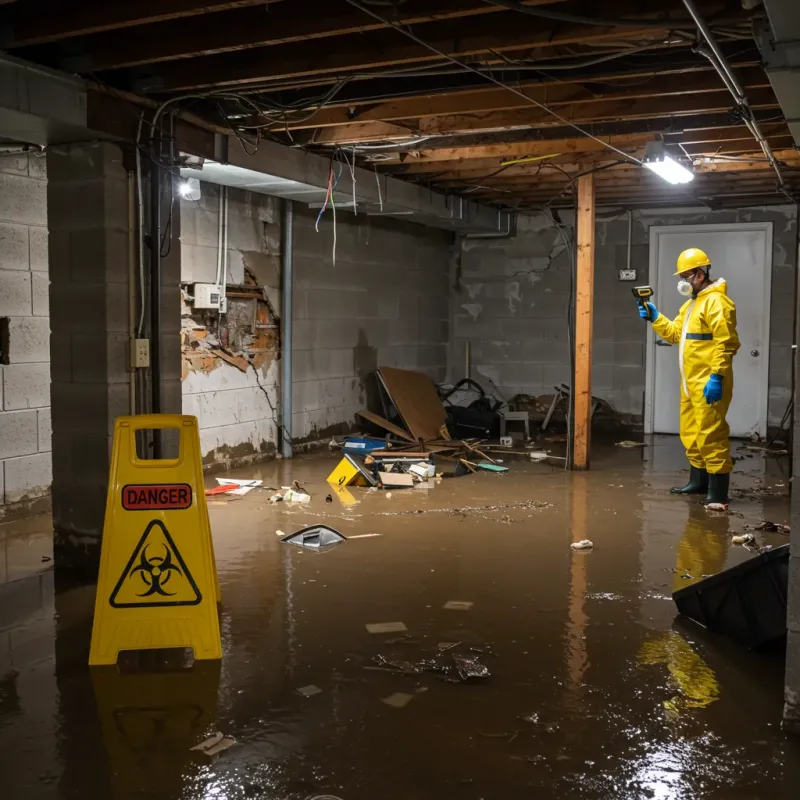 Flooded Basement Electrical Hazard in Alfred, ME Property