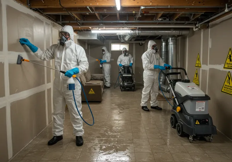 Basement Moisture Removal and Structural Drying process in Alfred, ME